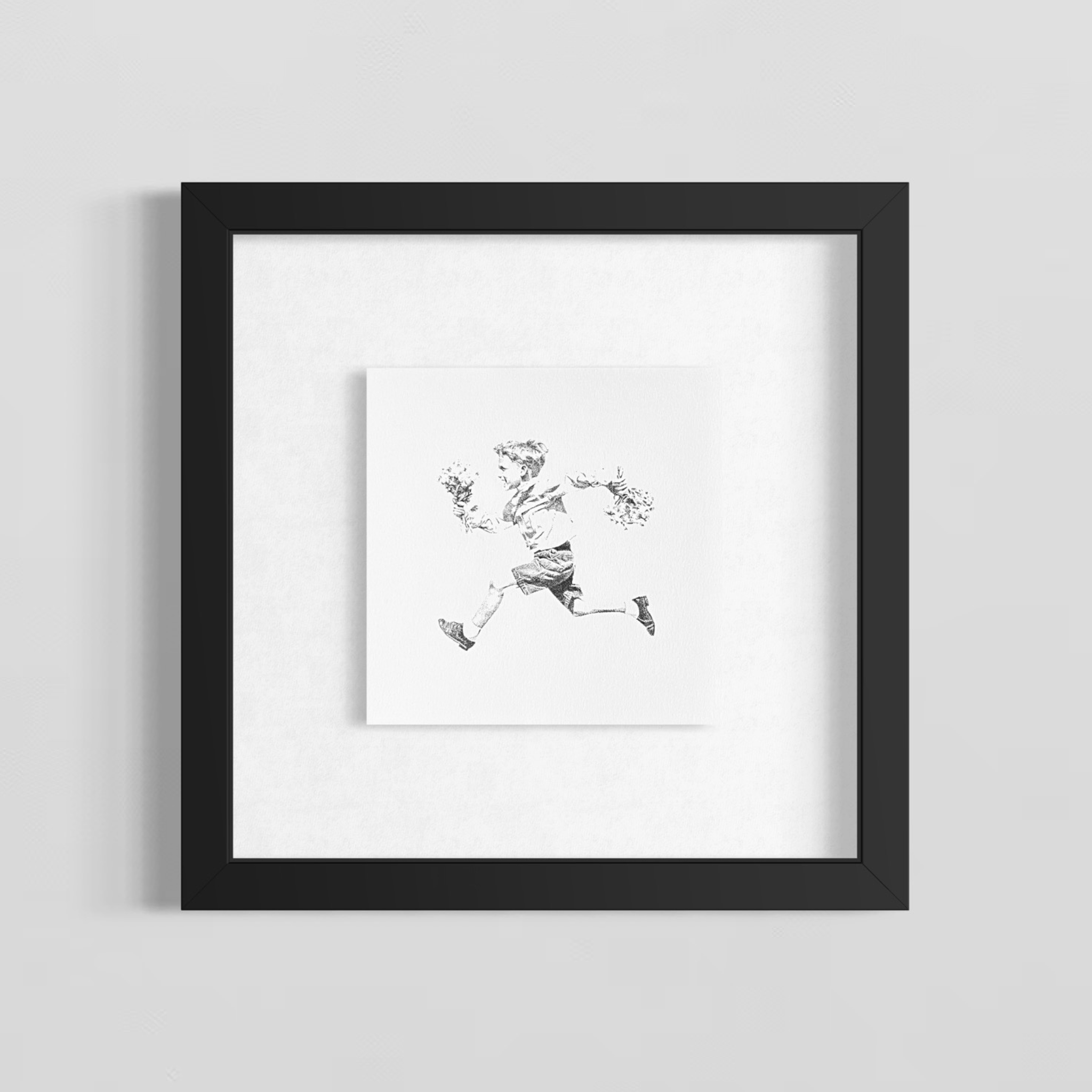 "RUNNING FLOWERS" 20x20cm