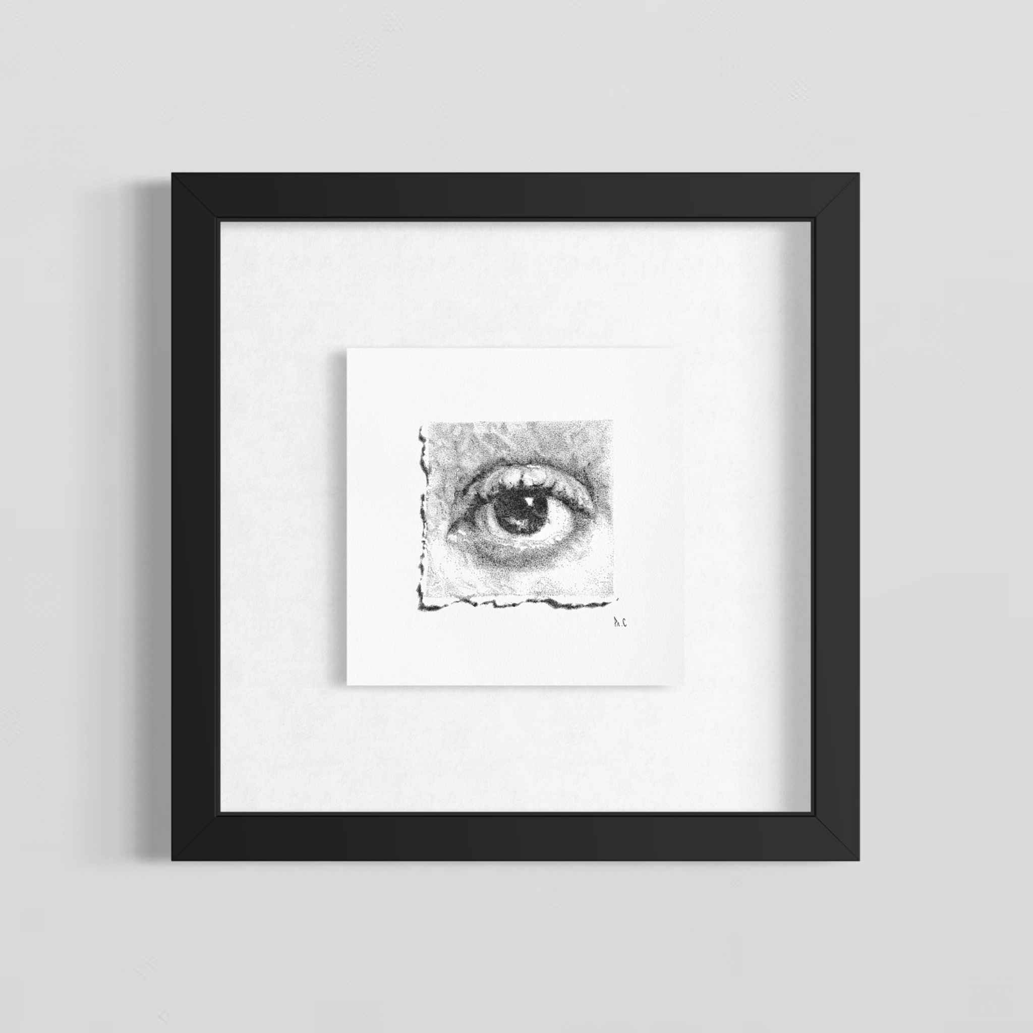 "OEIL en TROMPE L'OEIL" 20x20cm