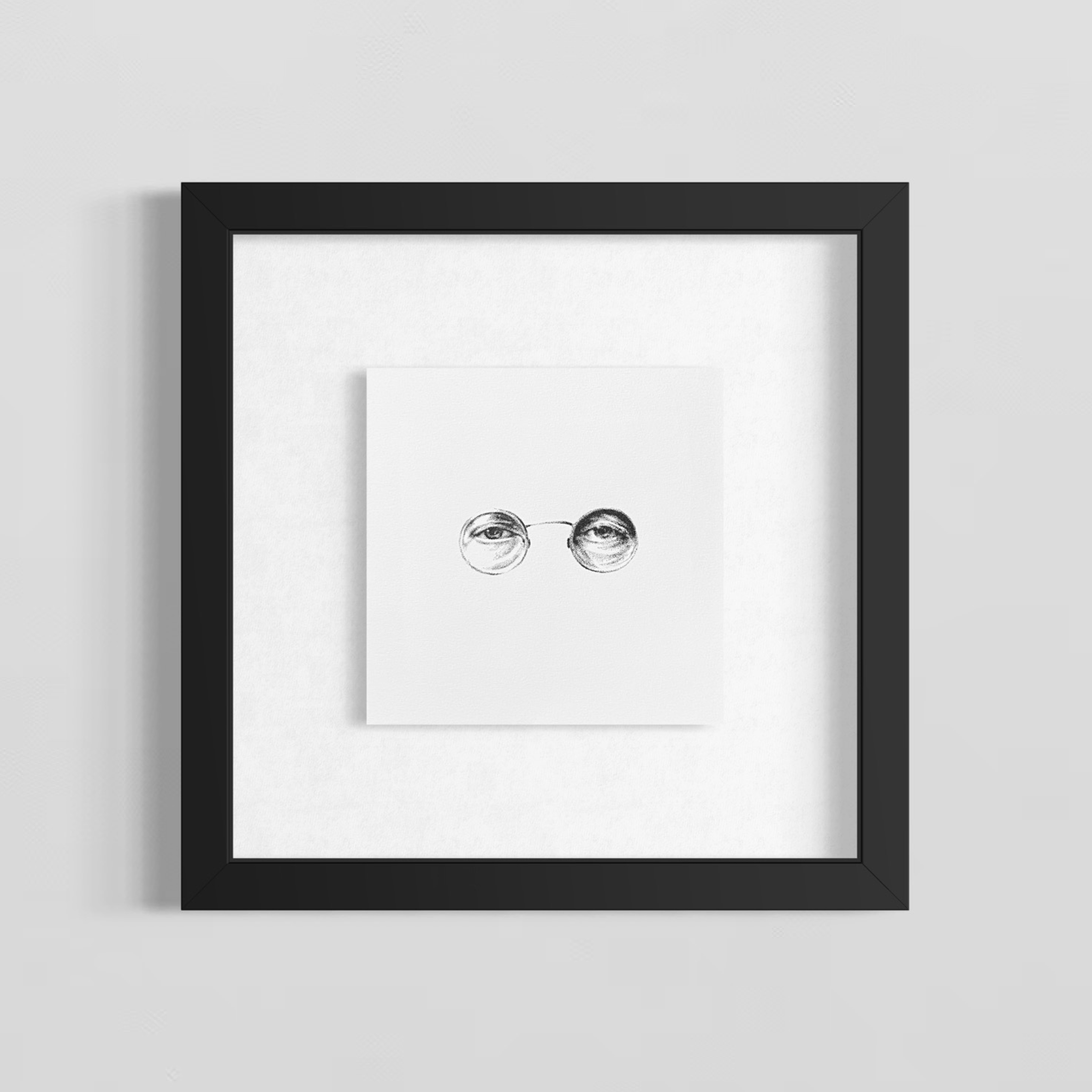 "LES YEUX SONT LE REFLET DE L'ÂME" John LENNON 20x20cm
